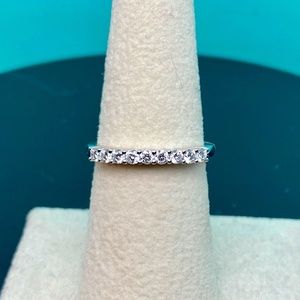 1/3 ct Diamond Wedding Band for Women 14K White Gold 9 Stones Round Prong G-H